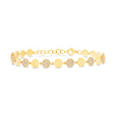 0.50ct 14k Yellow Gold Diamond Pave Circle Bracelet